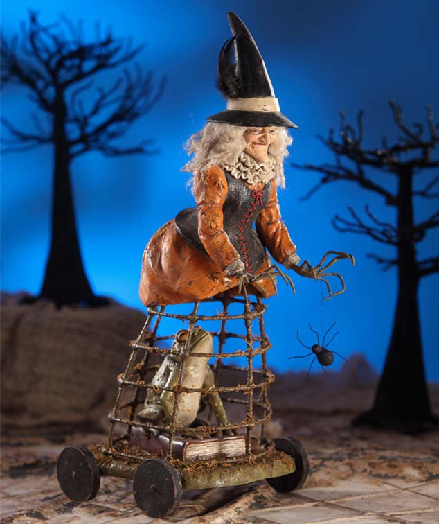 Hocus Pocus Witch with Frog in Cage