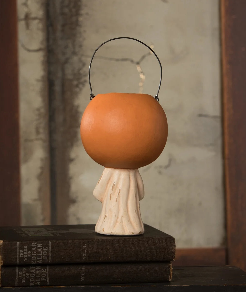 Vintage Scared Pumpkin Ghost Bucket