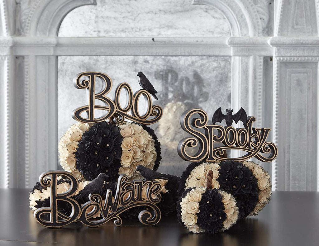 Boo Tabletop Sign with Crow