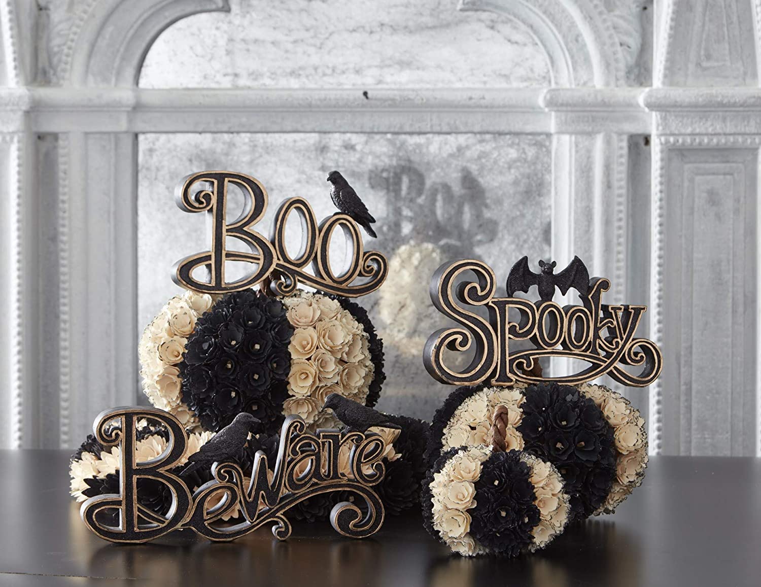 Boo Tabletop Sign with Crow