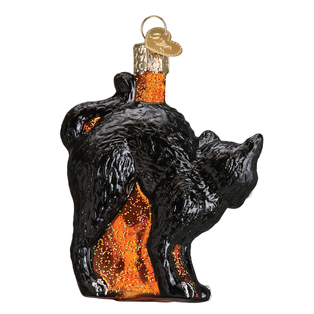 Glass Scaredy Cat Ornament
