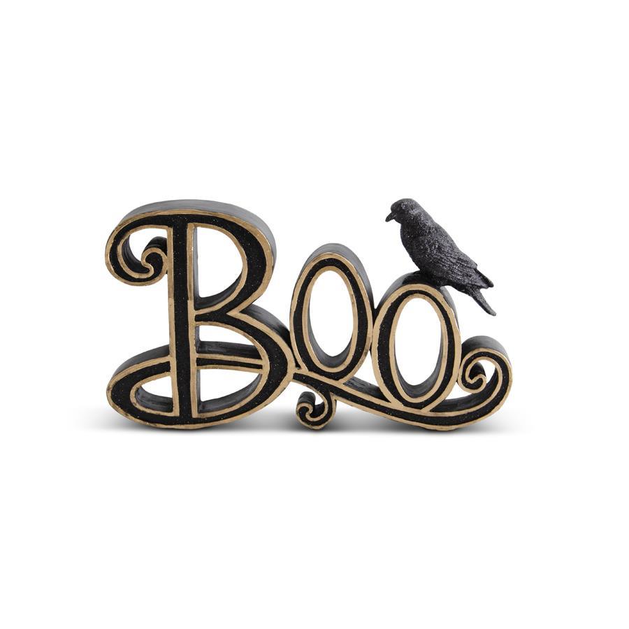 Boo Tabletop Sign with Crow