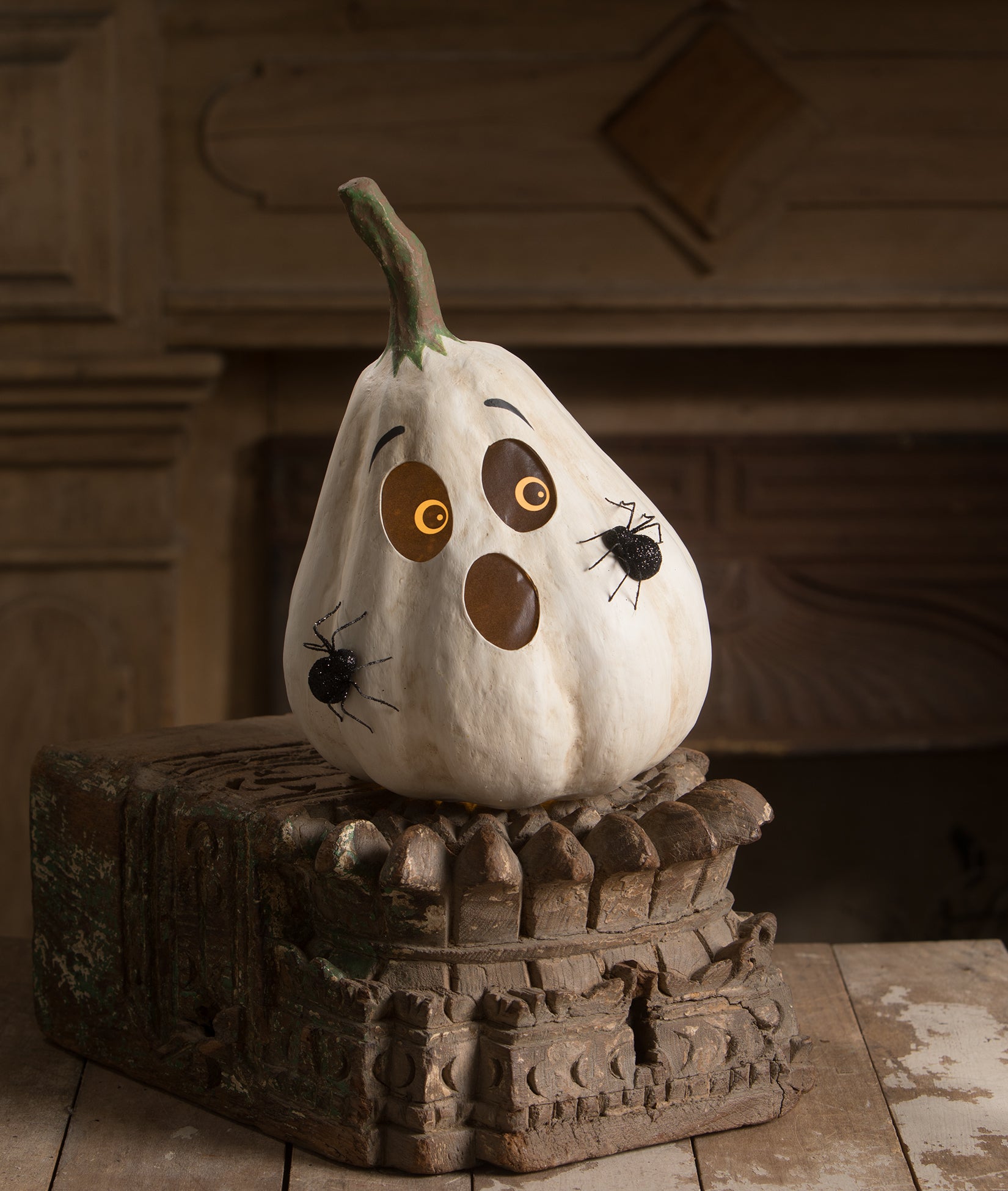 "Ghostly Gourd, Paper Mache"