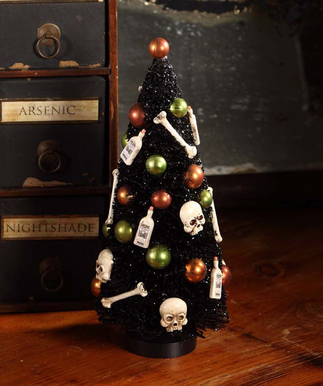 Halloween Bottles and Bones Tree