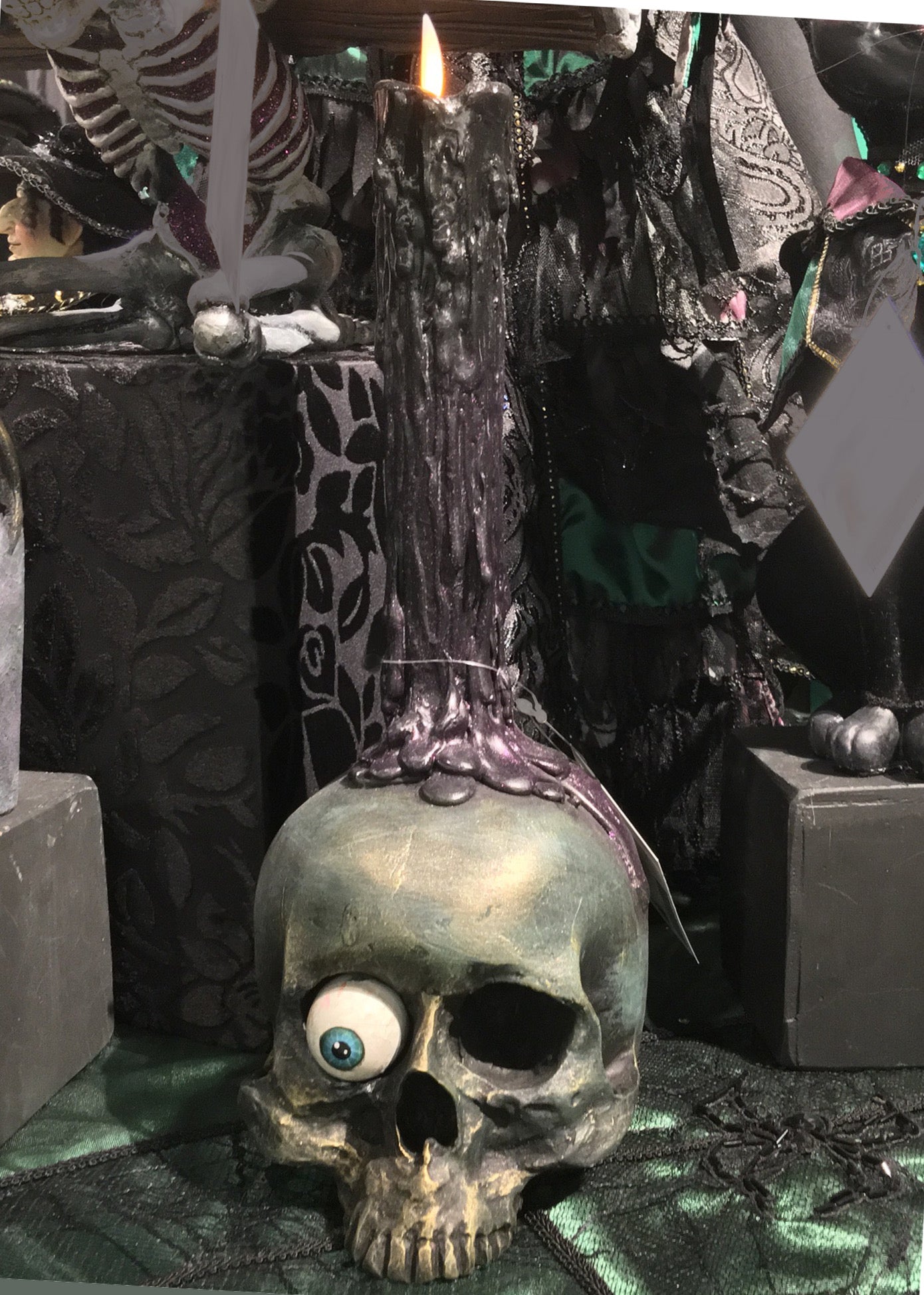 Katherine's Collection Spellbound Skull Candle Holder