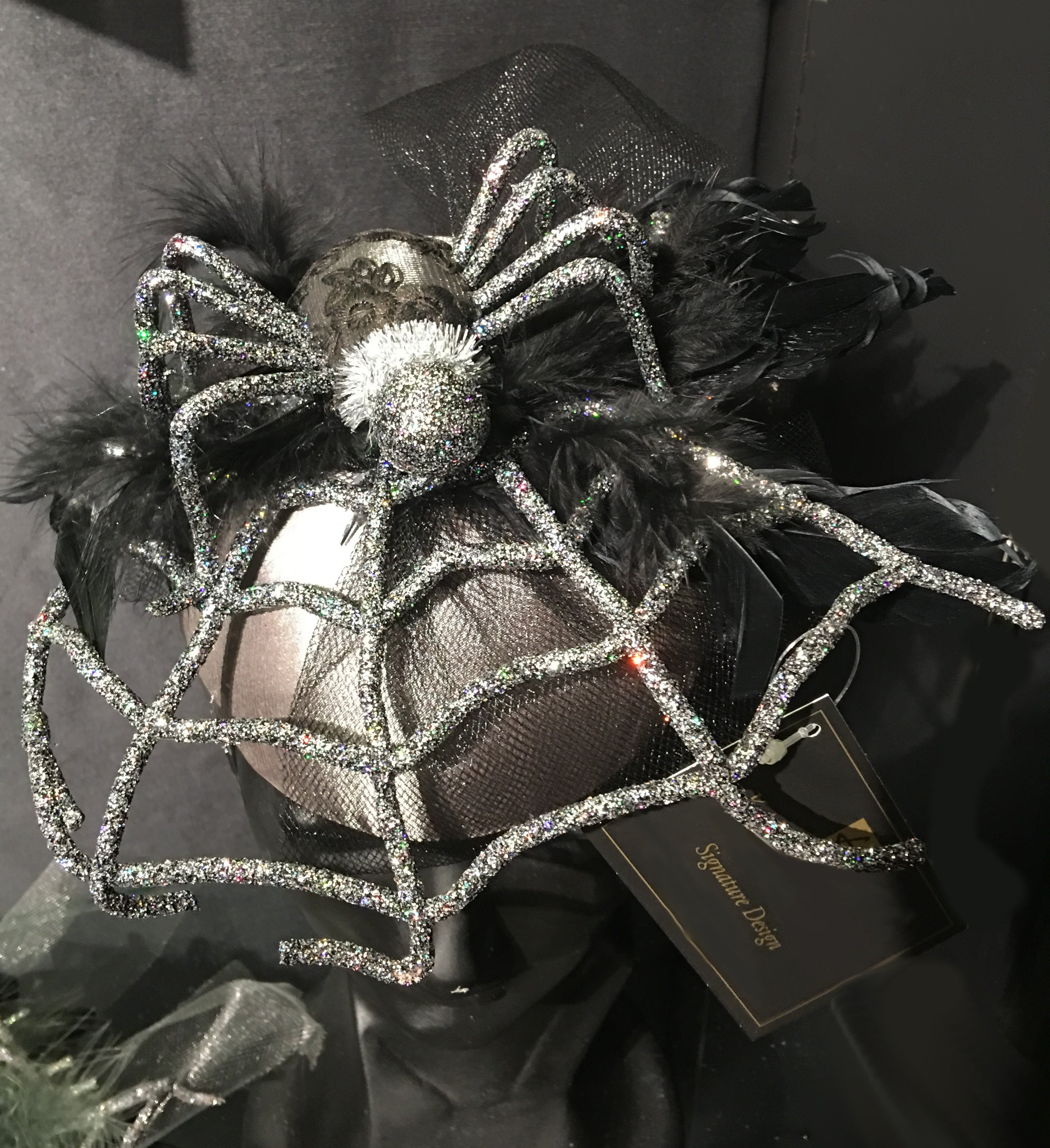 Spider Mourning Fascinator Hat