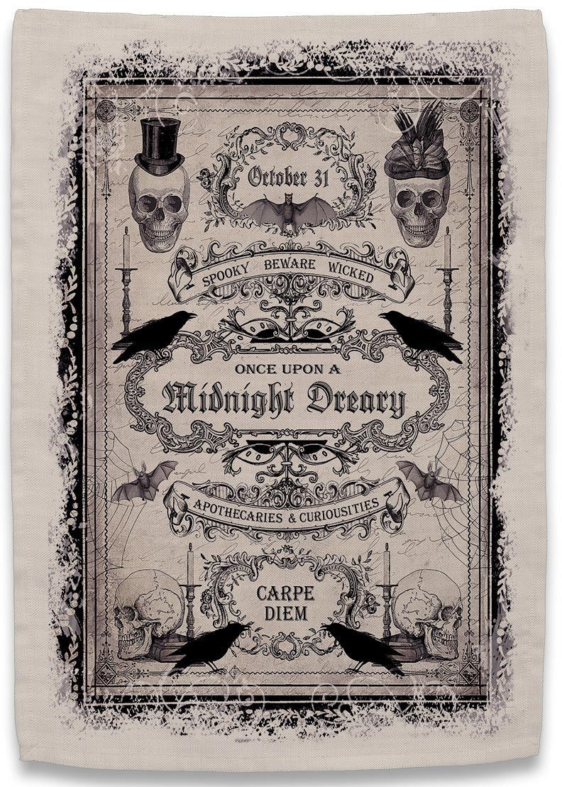 Once Upon A Midnight Dreary Kitchen Towel