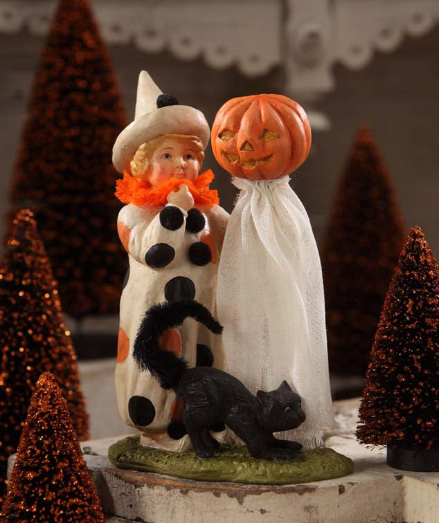 Polka Dots Child Halloween Clown Figurine