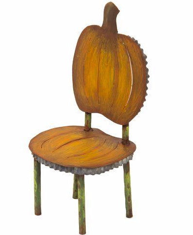 Metal Pumpkin Chair Halloween Display