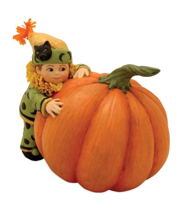 Little Boy in Pumpkin Patch Figurine