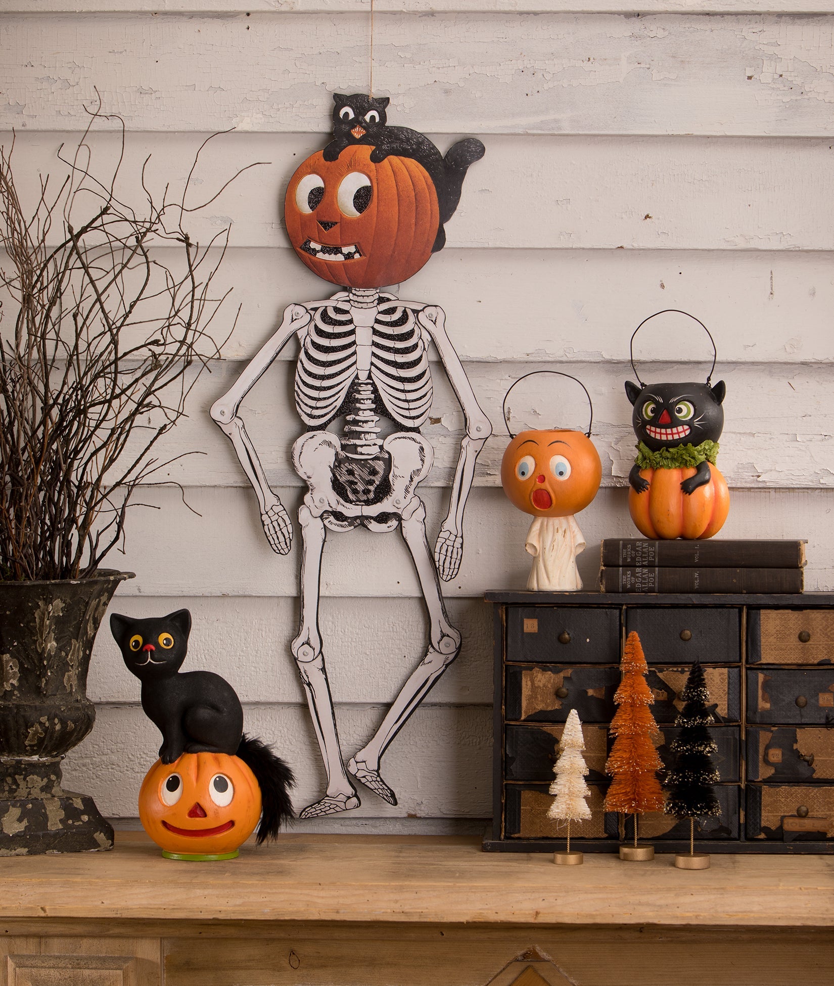 Jack & Cat Hanging Skeleton