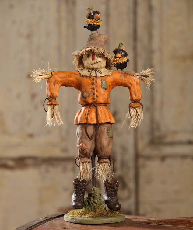 Scarecrow Tablepiece Figurine with Crows