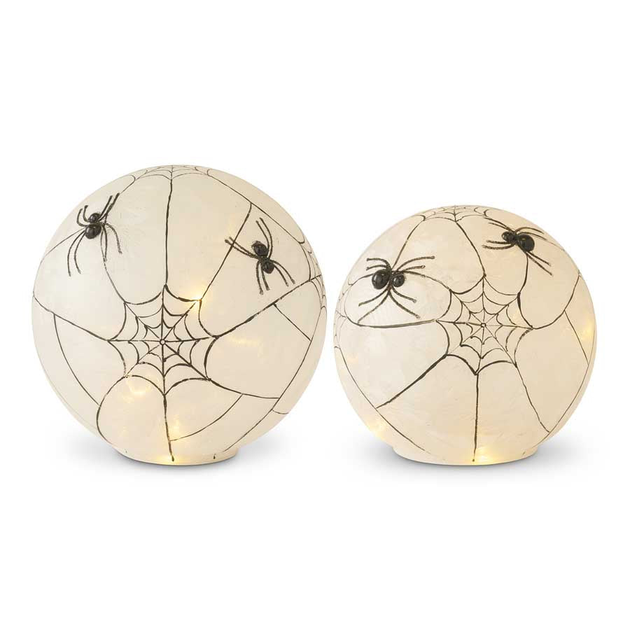 Illuminated Spooky Spider Web Globes