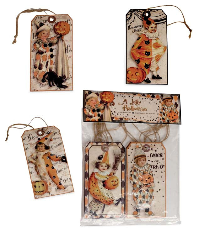 Vintage Halloween Children Tags