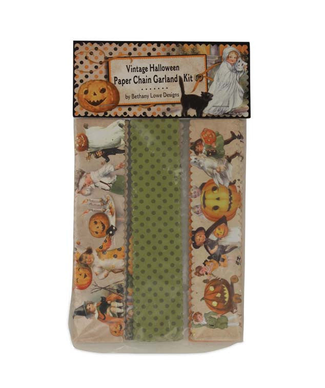 Vintage Halloween Paper Chain Garland Kit