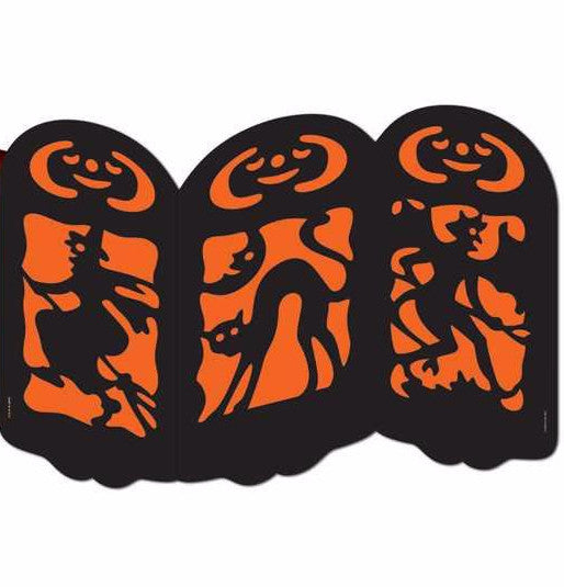 Vintage Halloween Silhouette Tabletop Screen