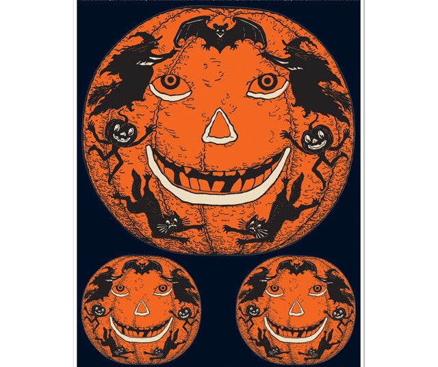 Vintage Jack-O-Lantern Peel 'N Place Decals