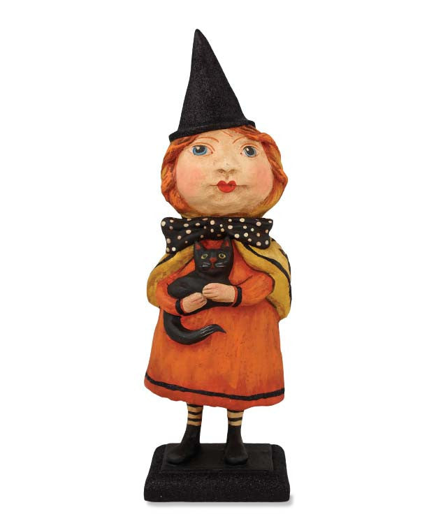 Witch Girl In Yellow Cape with Kitty