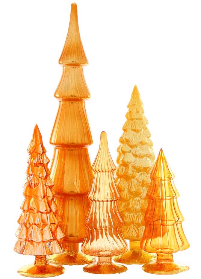 "Yellow Orange Candy Glass Trees, Large"